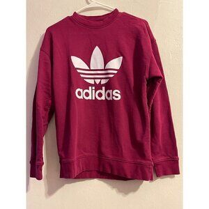 Adidas Women's Sweatshirt Athletic Leisure Raspberry Crew Neck Size Small